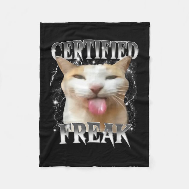 Couverture Polaire Certifié Freak Manger Cement Drôle Maudit Cat Sill (Devant)