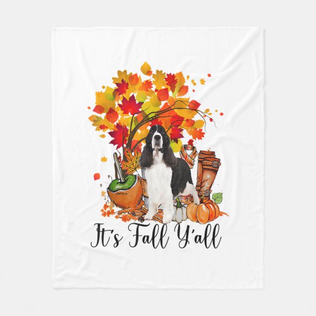 Couverture Polaire C'est automne Y'all Springer Spaniel Dog Halloween (Devant)