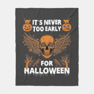 Couverture Polaire C'est Jamais Trop Tôt Halloween Crâne Vigne Ailes_