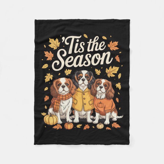 Couverture Polaire C'Est La Saison Cavalier King Charles Spaniel Autu (Devant)