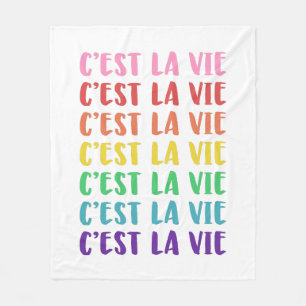 Couverture Polaire C'est La Vie French Dire en arc-en-ciel