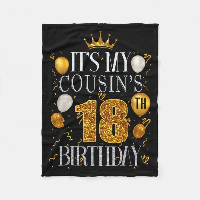 Couverture Polaire C'est l'anniversaire de mes cousins 18 ans Joyeux  (Devant)