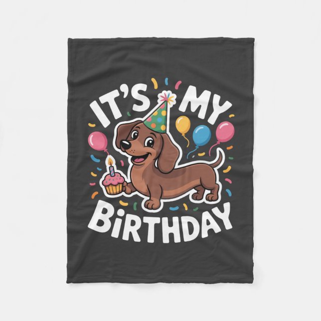 Couverture Polaire C'est l'anniversaire de mon teckel (Devant)