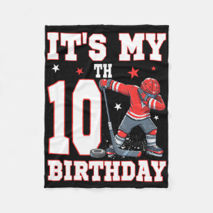 Couverture Polaire C'est mon 10e anniversaire garçon hockey sur glace
