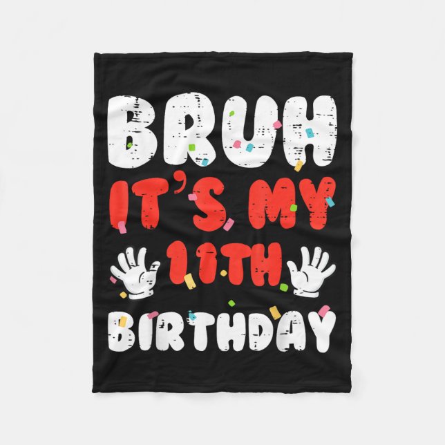 Couverture Polaire C'est mon 11e anniversaire Mains 11 ans Filles (Devant)