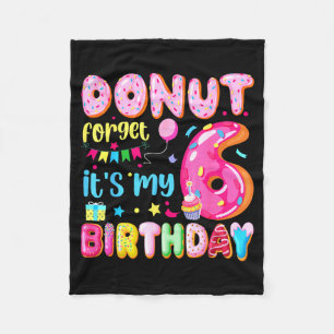 Couverture Polaire C'est mon 6ème anniversaire Donut N'oublie pas Pun