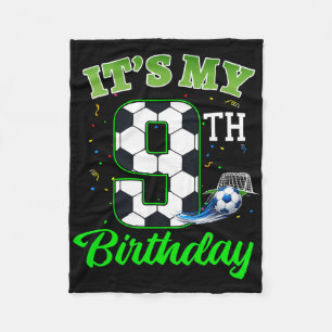 Couverture Polaire C'est mon 9e anniversaire Footll Garçon Fille Enfa