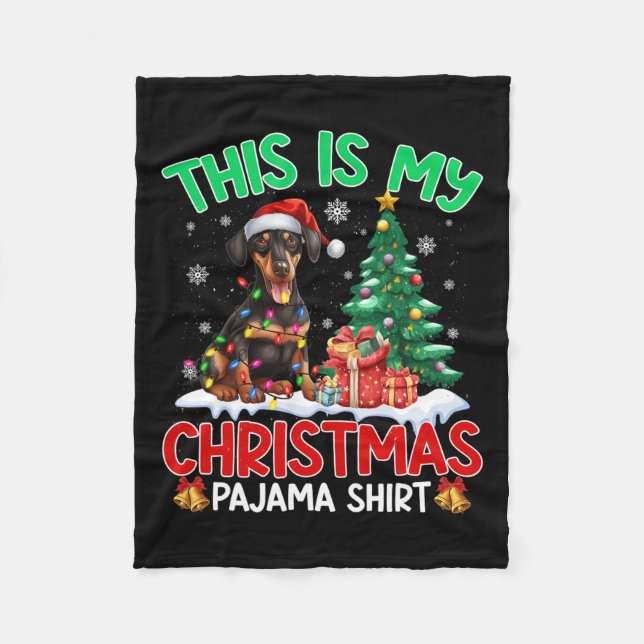 Couverture Polaire C'Est Mon Amoureux des chiens De Noël Pajama Dober (Devant)