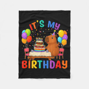 Couverture Polaire C'est mon anniversaire Amoureux de capybaras Fête