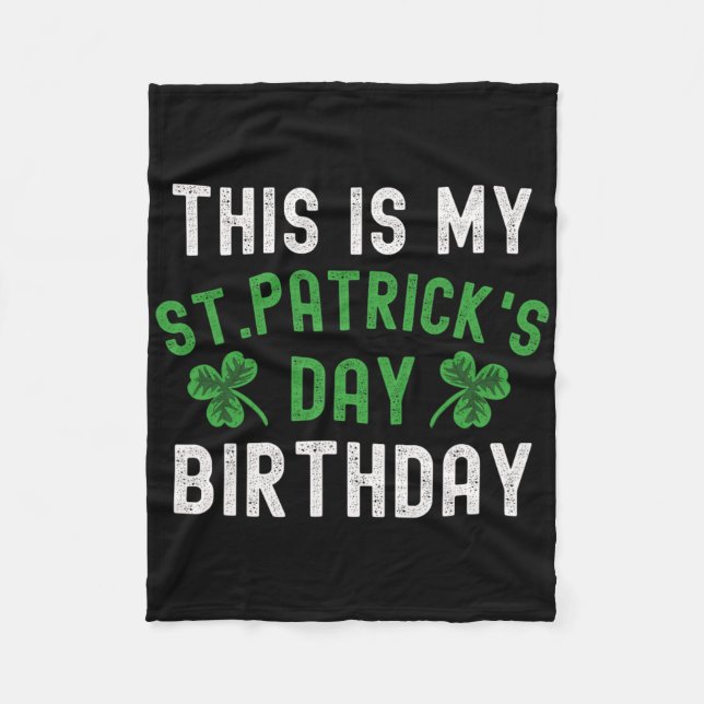 Couverture Polaire C'est mon anniversaire de la Saint-Patrick Shamroc (Devant)