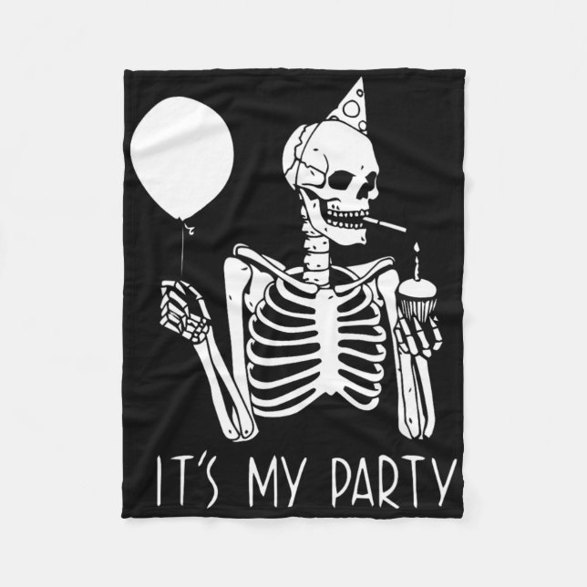 Couverture Polaire C'est mon parti Lazy Costume Halloween Skeleton Sk (Devant)
