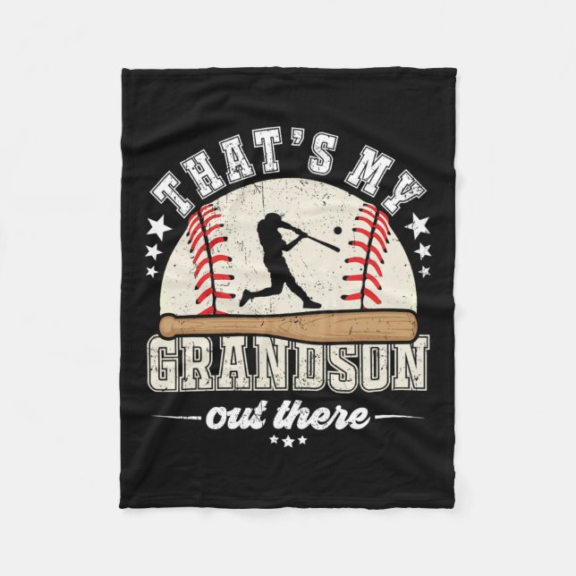 Couverture Polaire C'Est Mon Petit-Fils Là-Bas De Baseball Grand Gran (Devant)
