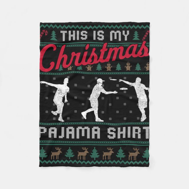 Couverture Polaire C'est mon pull de Noël moche de golf de disque en  (Devant)
