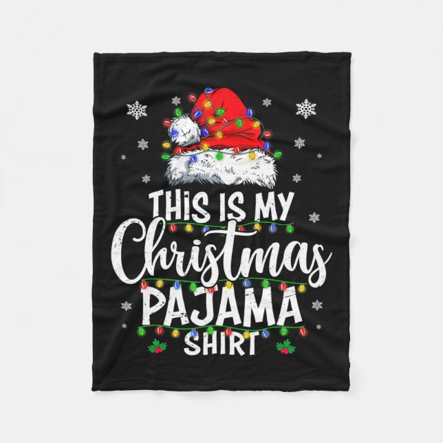 Couverture Polaire C'est mon pyjama de noël éclairant les hommes les  (Devant)