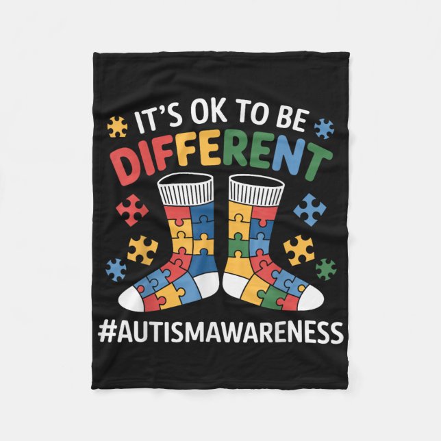 Couverture Polaire C'Est Ok D'Être Différent Sensibilisation sur l'au (Devant)