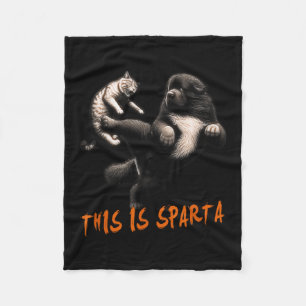 Couverture Polaire C'Est Sparta - Chien Vs Chat
