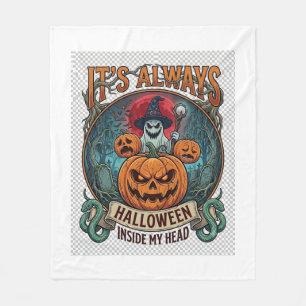 Couverture Polaire Cest Toujours Halloween Dans La Tête Citrouille Fa