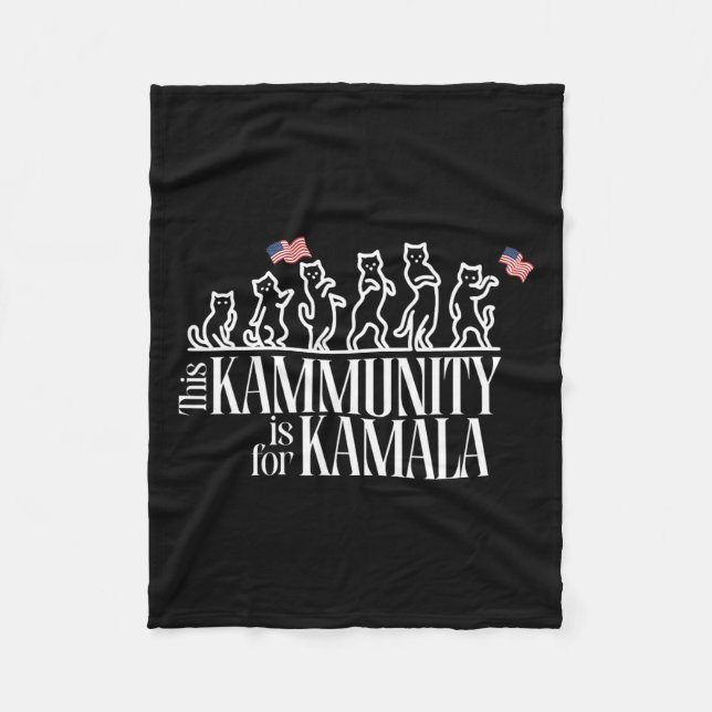 Couverture Polaire Cette communauté est pour Kamala Patriotic Cats Am (Devant)