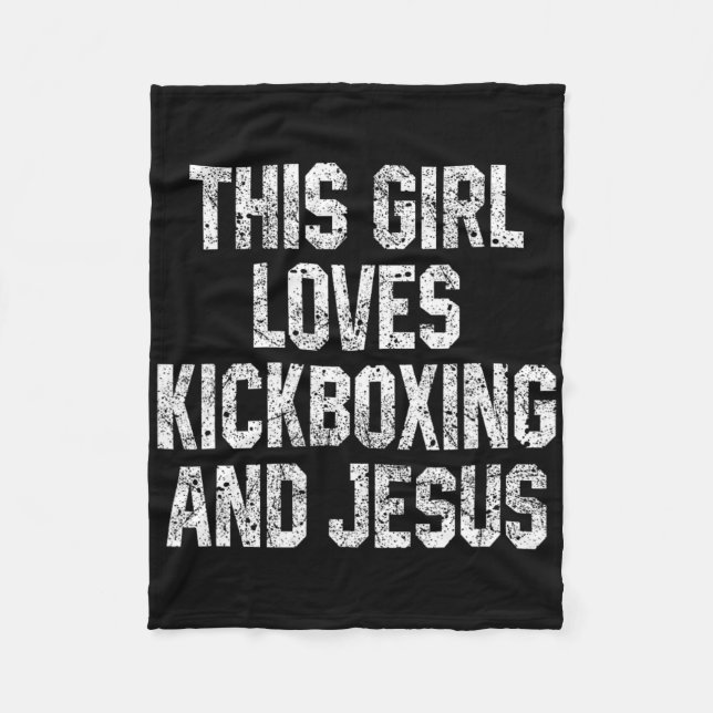 Couverture Polaire Cette fille adore le kickboxing et Jésus drôle kic (Devant)