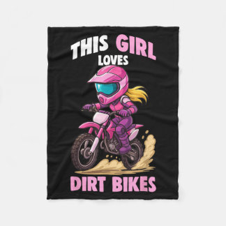 Couverture Polaire Cette fille aime les vélos tout-terrain Motocross