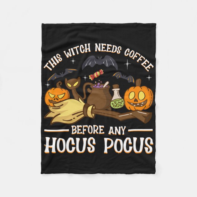 Couverture Polaire Cette Sorcière A Besoin De Café Avant N'Importe Qu (Devant)