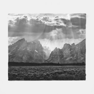 Couverture Polaire Chaîne de montagne grande de Teton en noir et