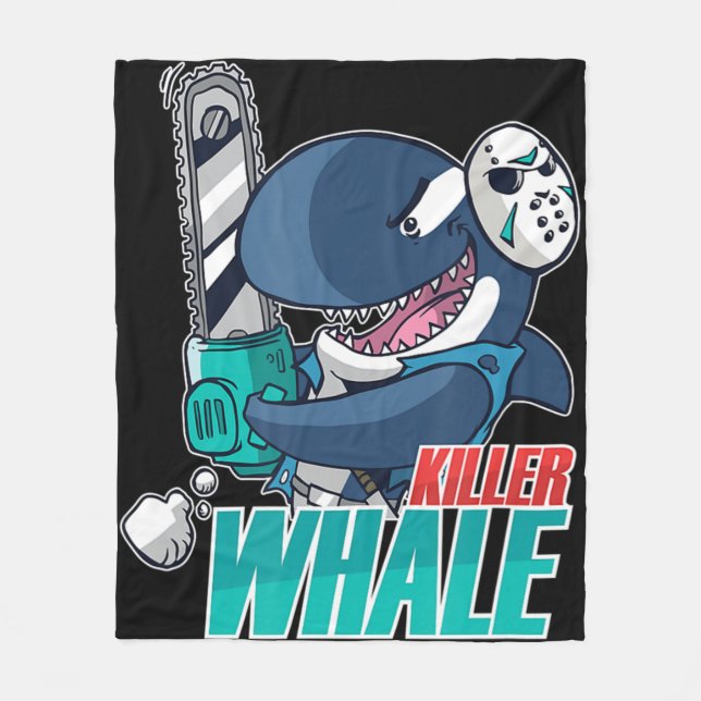 Couverture Polaire Chainsaw Killer Whale Costume Fun Orca Halloween  (Devant)