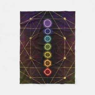 Couverture Polaire Chakras rougeoyant coloré