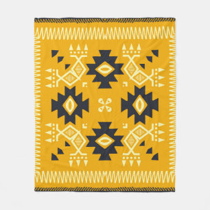 Couverture Polaire châle carré, cachemire floral batik paisley.