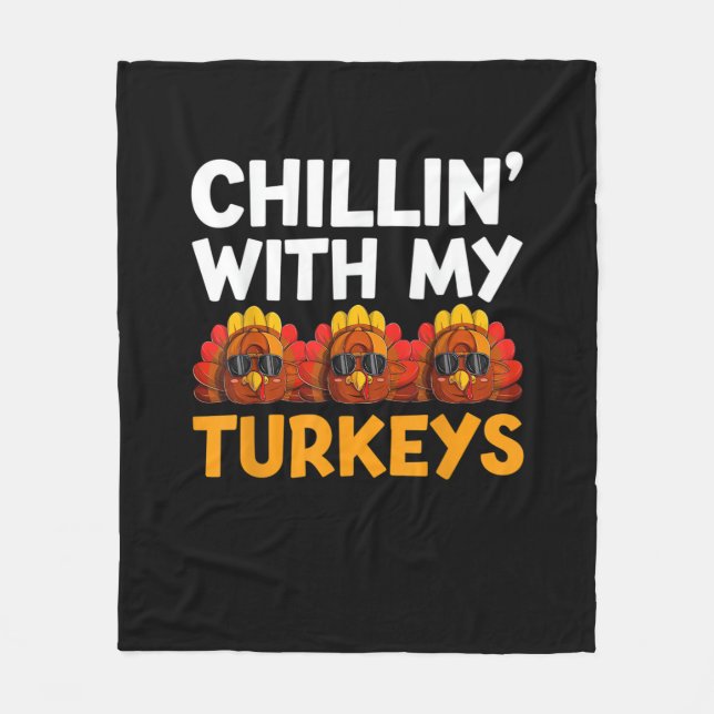 Couverture Polaire Chaleureux Avec Ma Chemise À Dindes, Hommes Femmes (Devant)