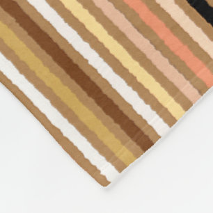 Couverture Polaire Chalk Stripes - Camel Tan et or