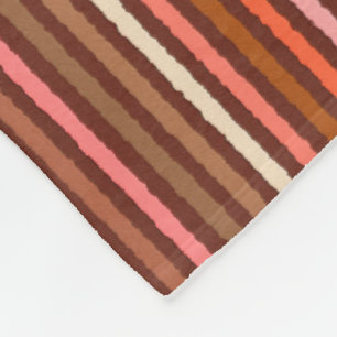 Couverture Polaire Chalk Stripes - Chocolat Brown et corail