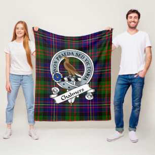 Couverture Polaire Chalmers Clan Badge Tartan Plaid
