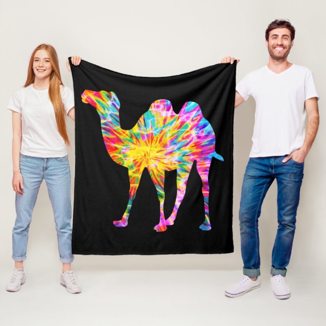 COUVERTURE POLAIRE CHAMEAU TIE DYE (En situation)