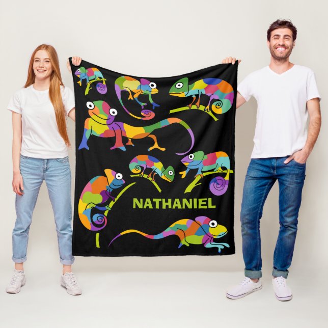 Couverture Polaire Chameleons Carton mignon Couleurs vives Personnali (En situation)