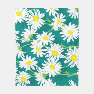 Couverture Polaire Chamomile Turquoise : Illustration Florale Sans Me