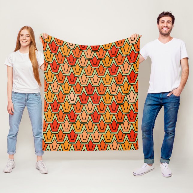 Couverture Polaire Champ Tulipe orange (En situation)