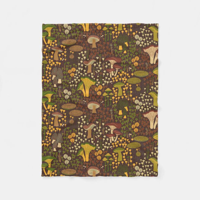 Couverture Polaire Champignon rétro Brown (Devant)