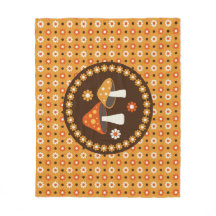 Champignons et fleurs doux rétro