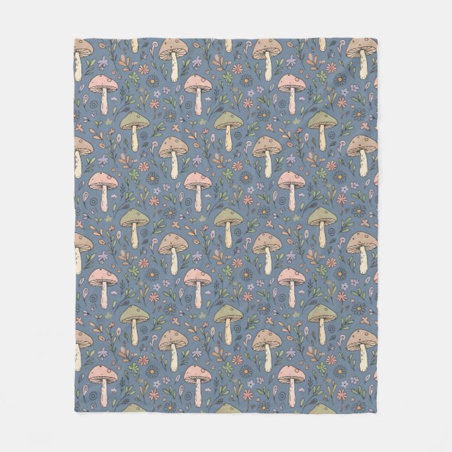 Couverture Polaire Champignons Gris Ardoise Profond | Cadeau de Chauf (Devant)