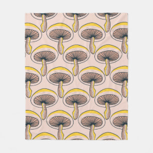 Couverture Polaire Champignons Nature Jardin vintage Motif sans coutu