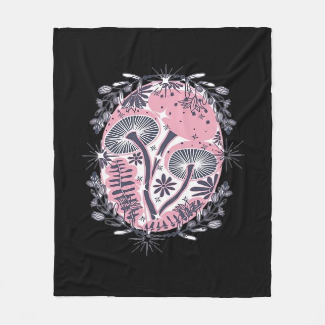 Couverture Polaire Champignons Whimsigoth Art Design Classique (Devant)