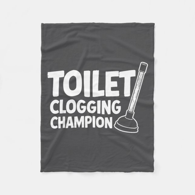 Couverture Polaire Champion de Bouchage de Toilettes Ridicule (Devant)