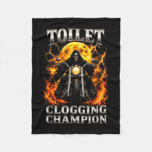 Couverture Polaire Champion de l'engorgement de toilettes drôle squel