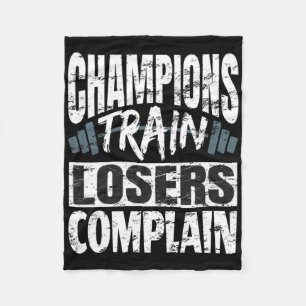 Couverture Polaire Champions Train Losers Plainte Bodybuilding Fitne