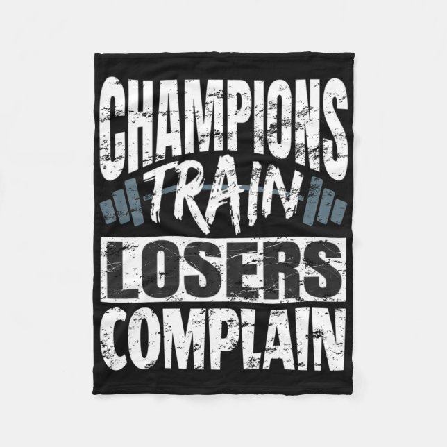 Couverture Polaire Champions Train Losers Plainte Bodybuilding Fitne (Devant)