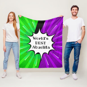 Couverture Polaire Changer de nom World Best Abuelita Green Purple Co