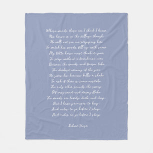 Couverture Polaire Chanson de poème personnalisé bleu poussiéreux Cit