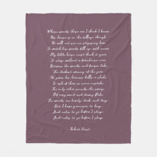 Couverture Polaire Chanson de poème personnalisé violet poussiéreux C