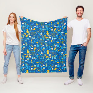 Couverture Polaire Chanukah Célébrer Gelt Etoiles juives Snowflakes